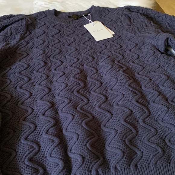 Ted Baker London Romanu Cotton Blend Pointelle Sweater Size 3 - Picture 10 of 16